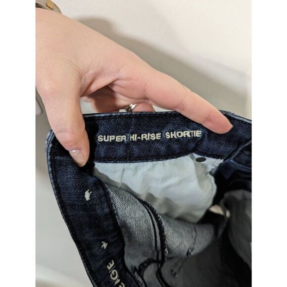 American Eagle Super Hi-Rise Shortie Next Level Stretch Cut-Off Shorts - Size 12 - Picture 6 of 7